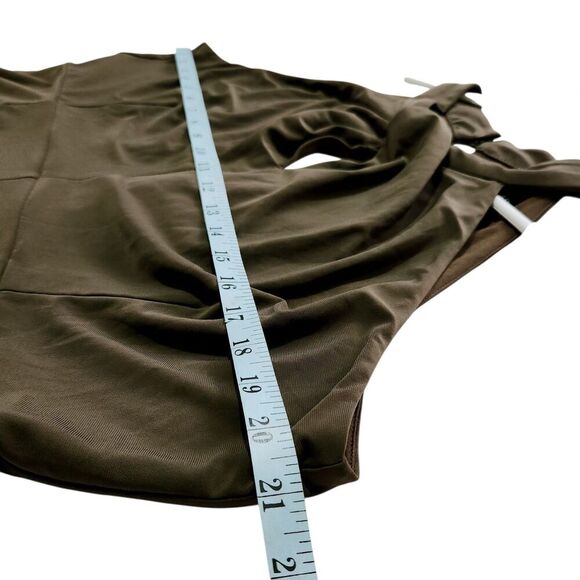 Nina Leonard Jumpsuit For Women Size Medium Wide Leg Olive Green Color With Zip - Picture 12 of 15